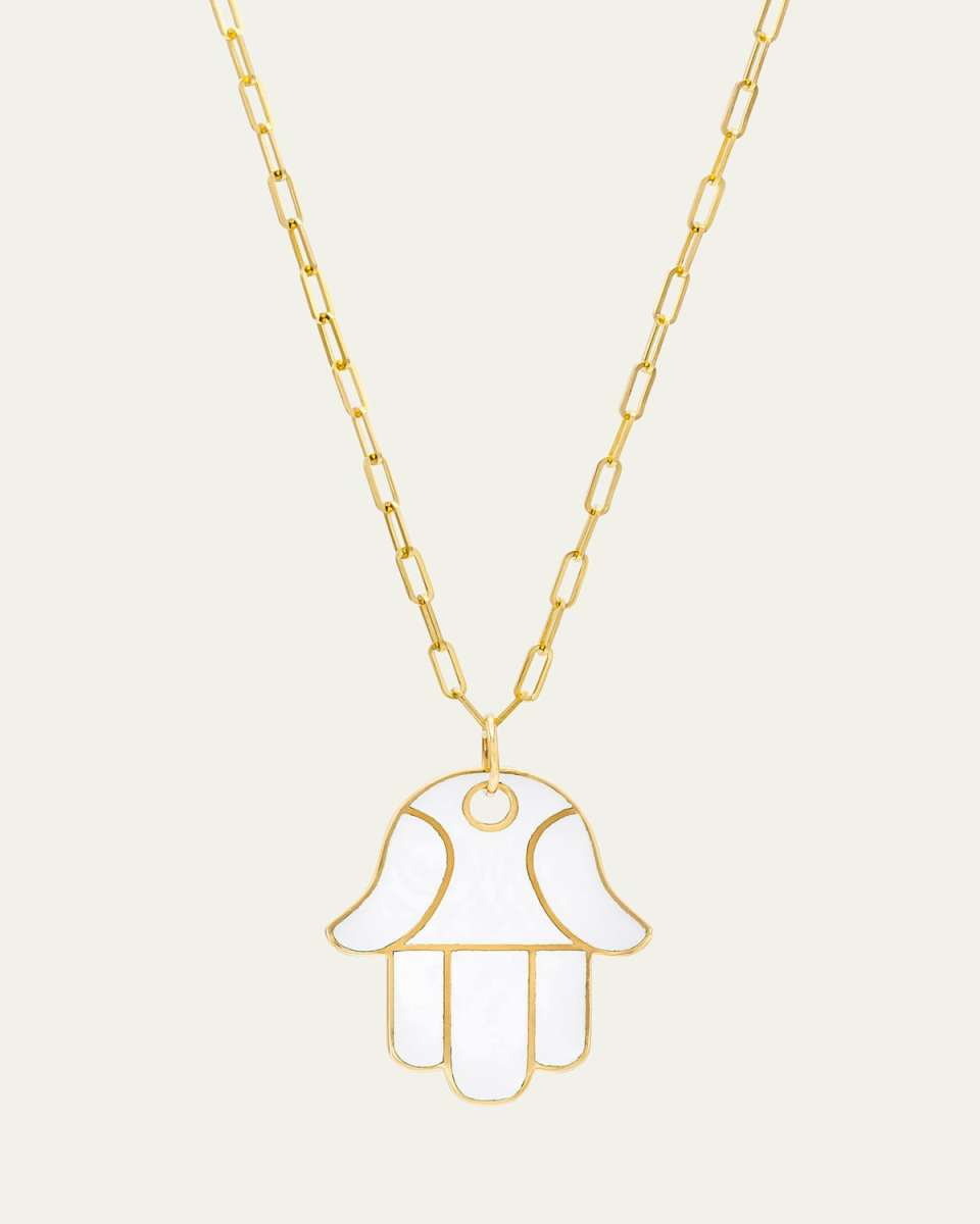 Hamsa Enamel Pendant Necklac